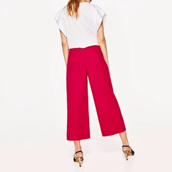 Zara Pants & Jumpsuits Zara Fuchsia Culottes Poshmark